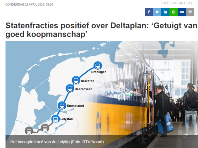 Nieuwsbericht Deltaplan op RTV Noord